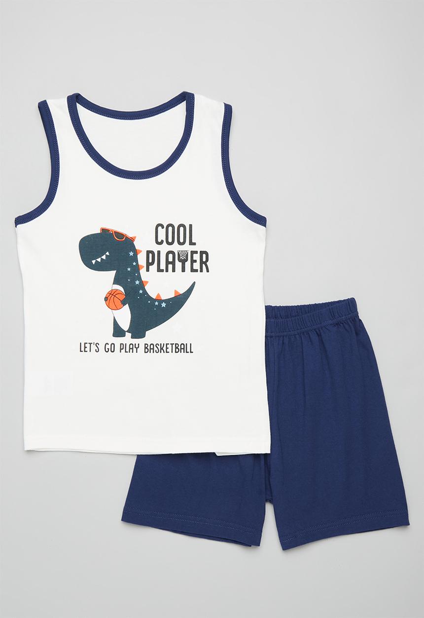 Pop Candy - Printed pj set-blue & white