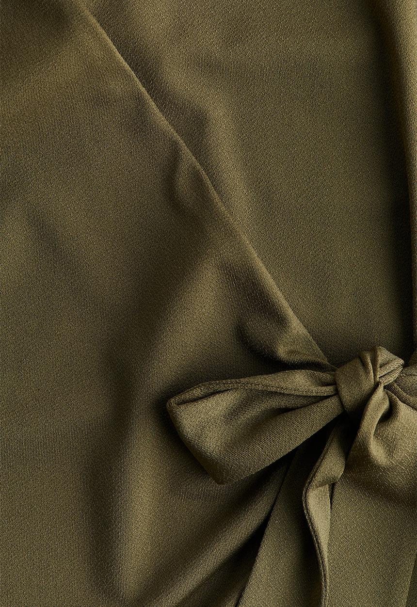 H&M - Jersey wrap dress - dark khaki green