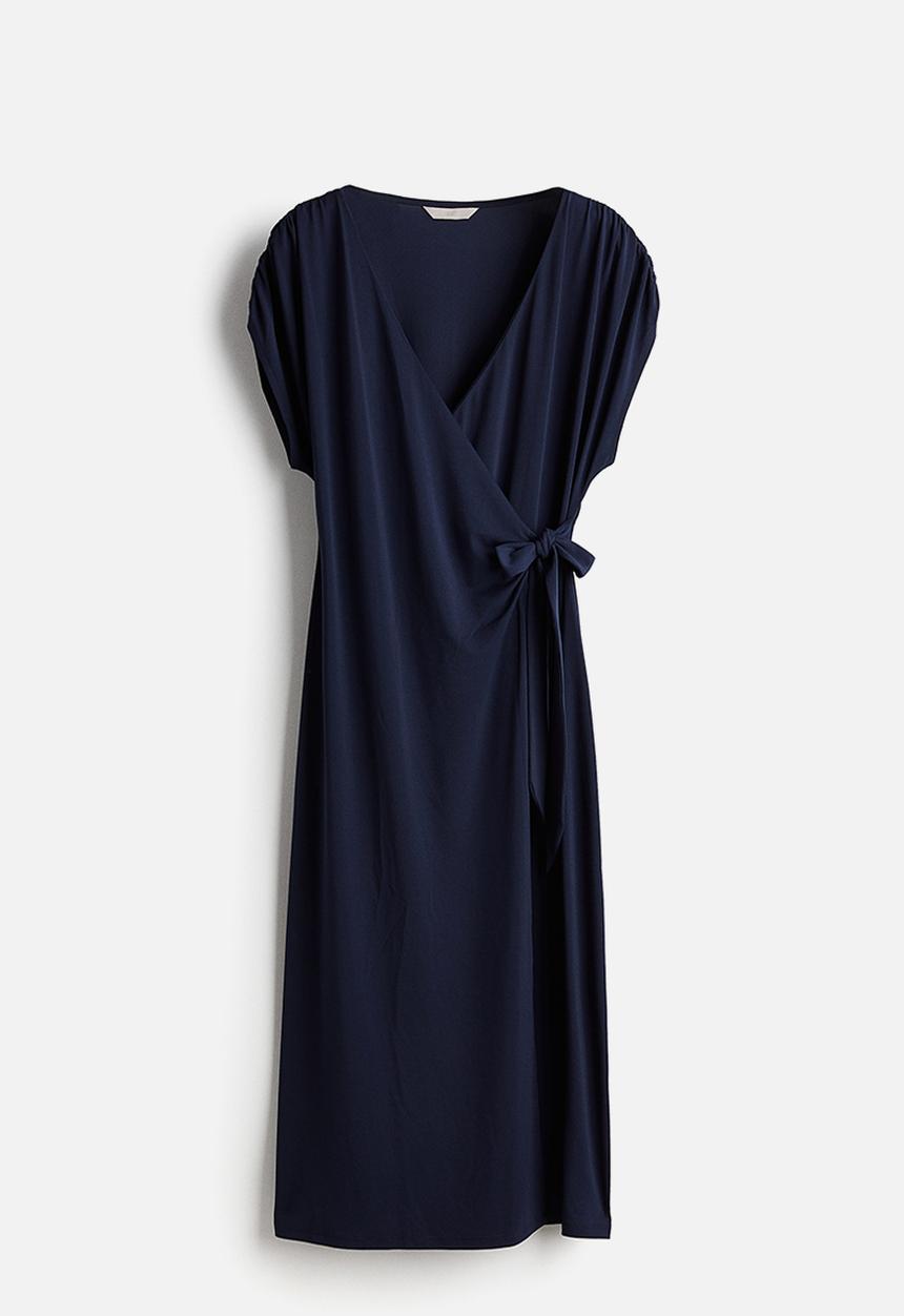 H&M - Jersey wrap dress - navy blue