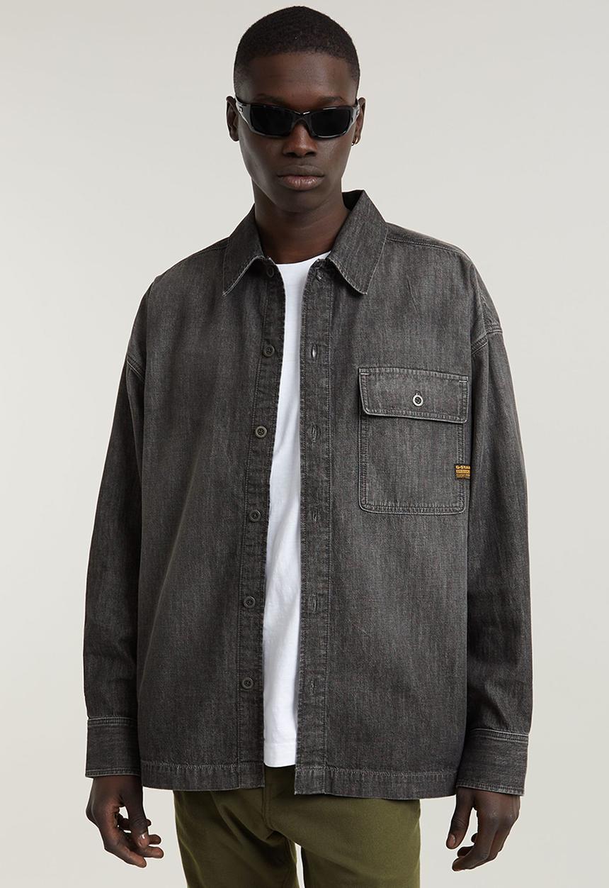 G-STAR - Boxy fit flap pocket shirt - worn in overcast sky