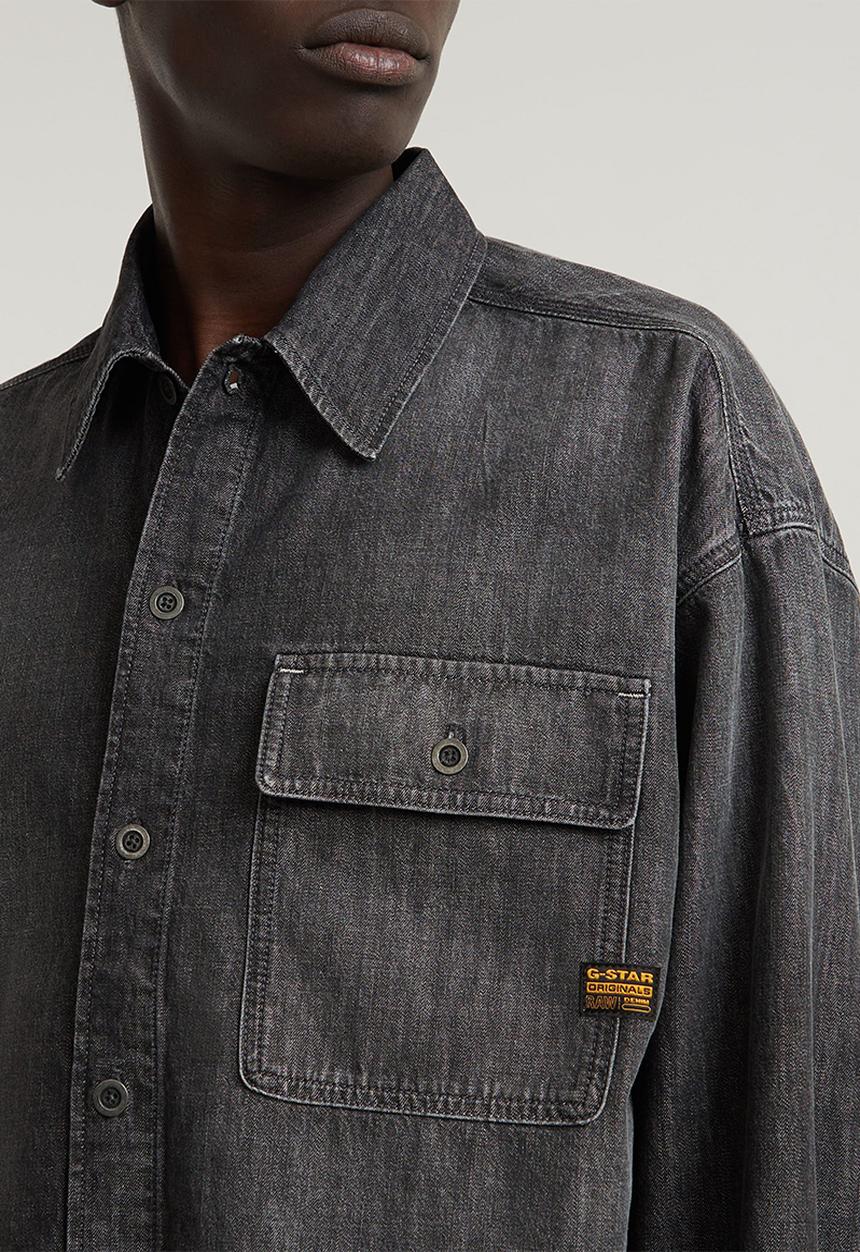 G-STAR - Boxy fit flap pocket shirt - worn in overcast sky