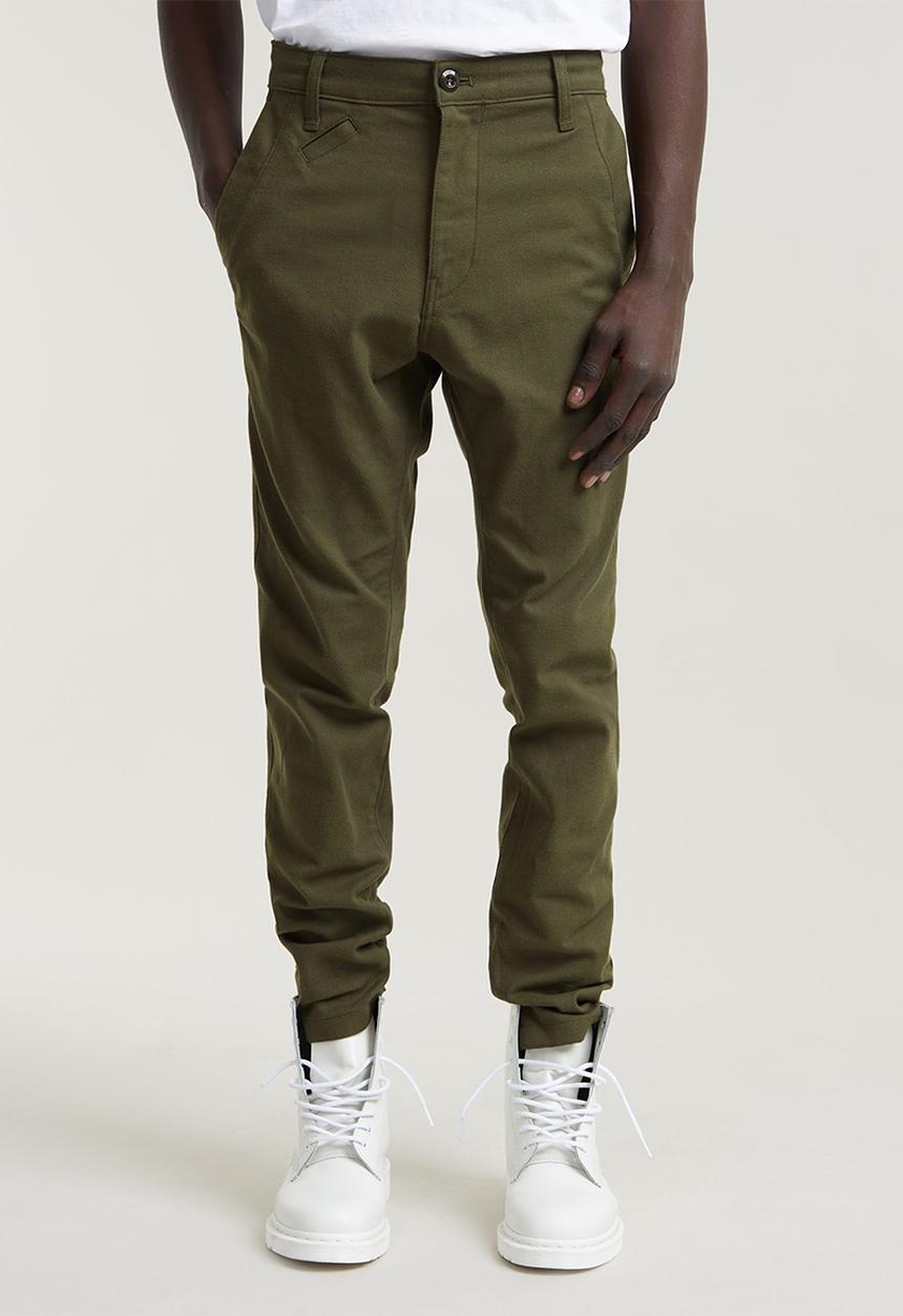 G-STAR - Bronson 2.0 slim chino - asfalt/dk moss dobby