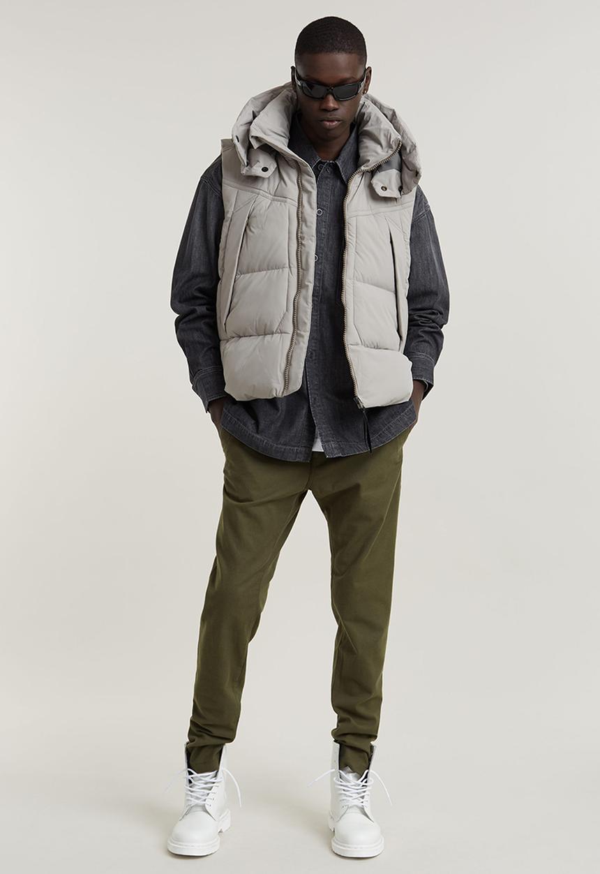 G-STAR - Bronson 2.0 slim chino - asfalt/dk moss dobby