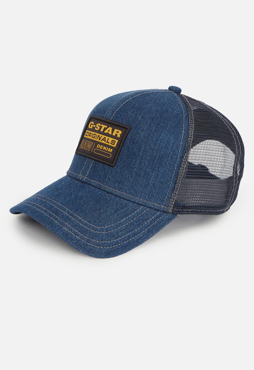 G-STAR - Denim embro baseball trucker cap - worn in sentry blue