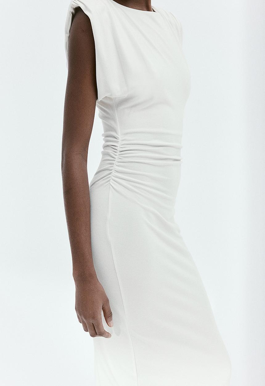 H&M - Shoulder-pad dress - cream