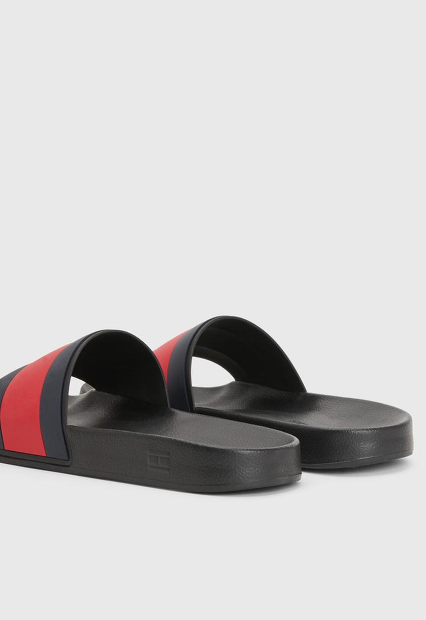 Tommy Hilfiger - Rubbber TH Flag Pool Slide - Black