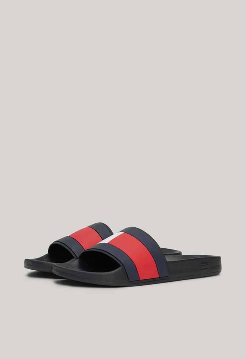 Tommy Hilfiger - Rubbber TH Flag Pool Slide - Black