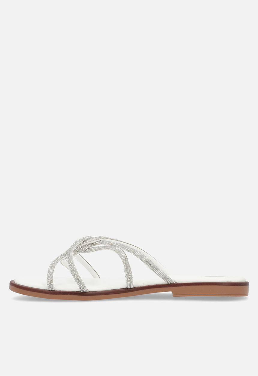 Footwork - Rosy Embellished - White