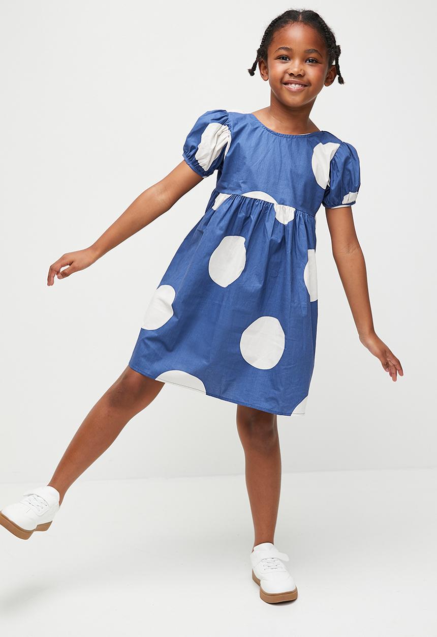 Pop Candy - Polka dot dress-blue & white