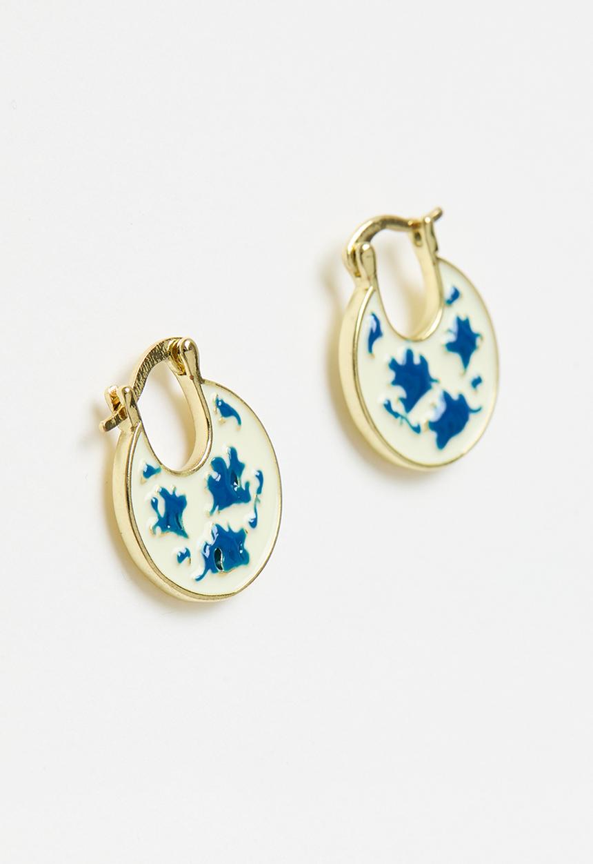 Superbalist - Floral earring set - blue & gold
