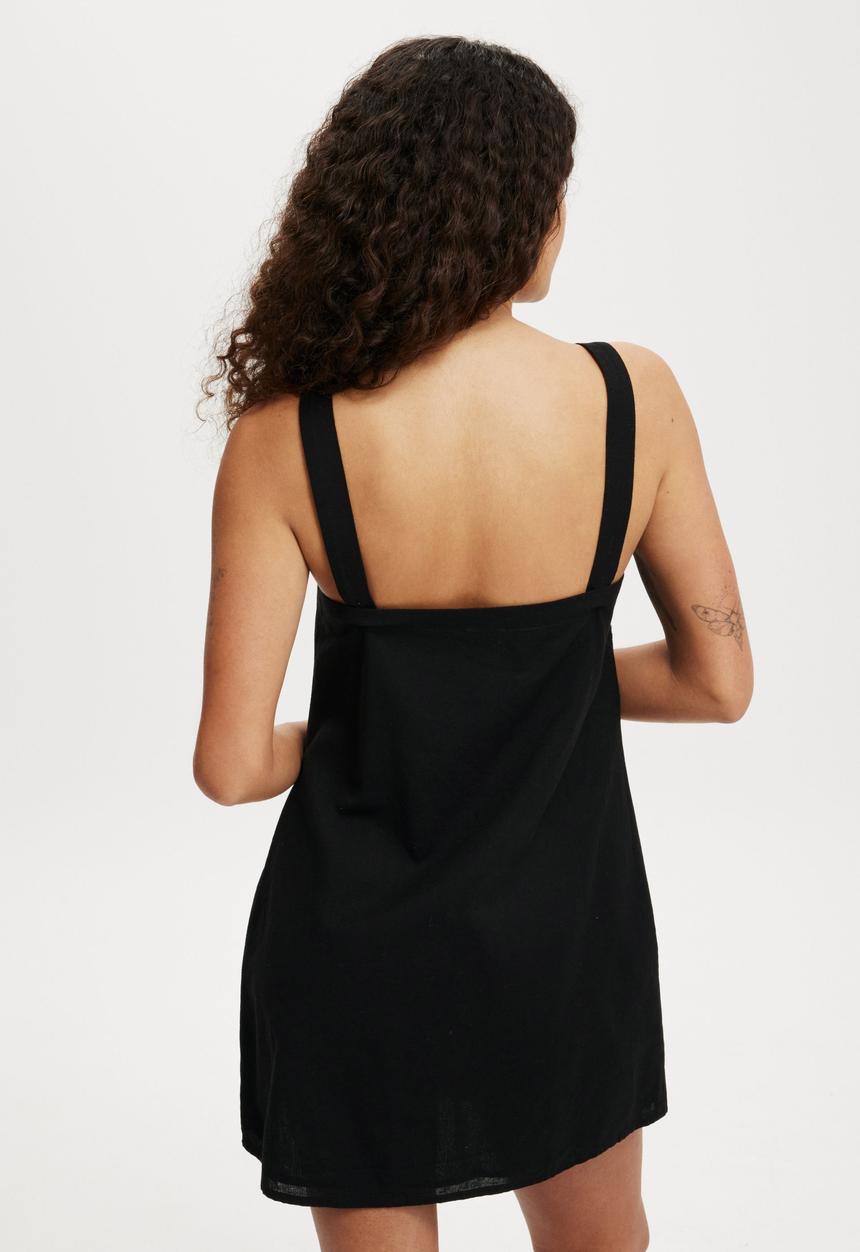 Cotton On - Kyha Embroidered Mini Dress - Black