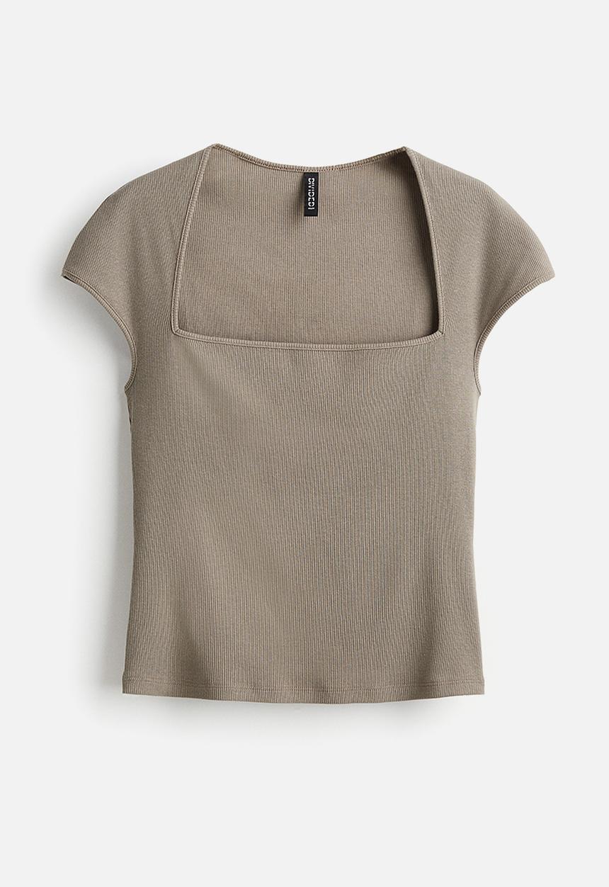 H&M - Cap-sleeved top - greige