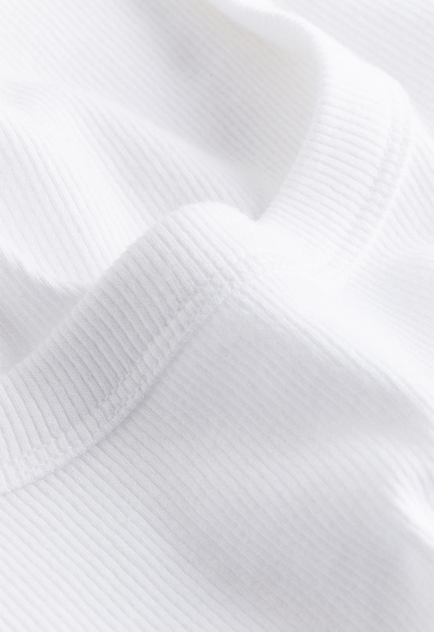 H&M - Cropped ribbed T-shirt - white