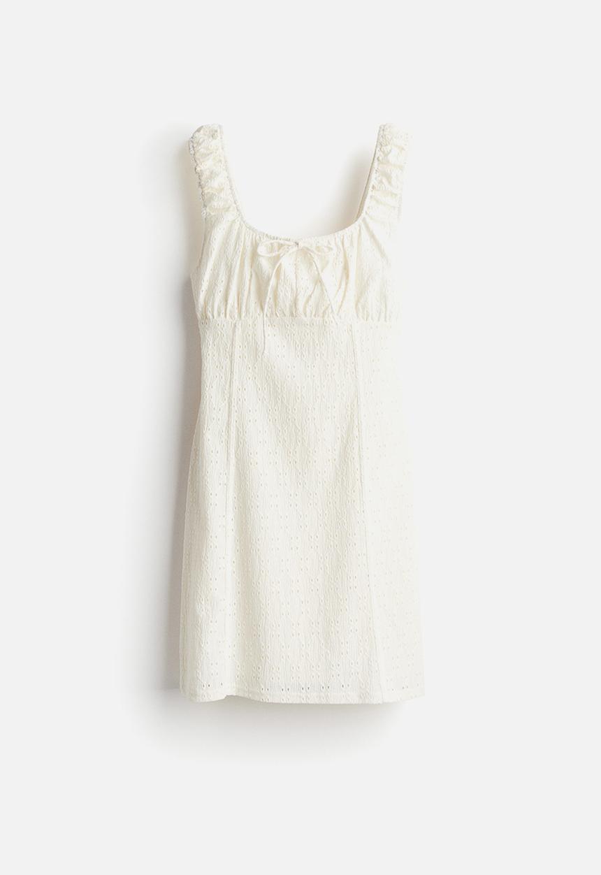 H&M - Corset-style jersey mini dress - cream