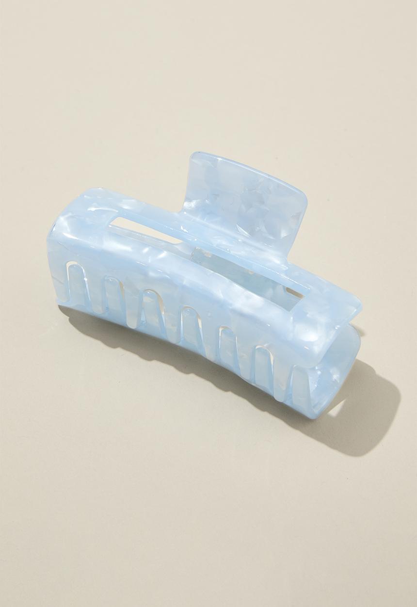 Rubi - Amber hair claw - light blue marble
