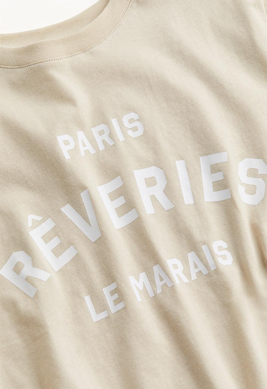H&M - Printed T-shirt - light beige rêveries