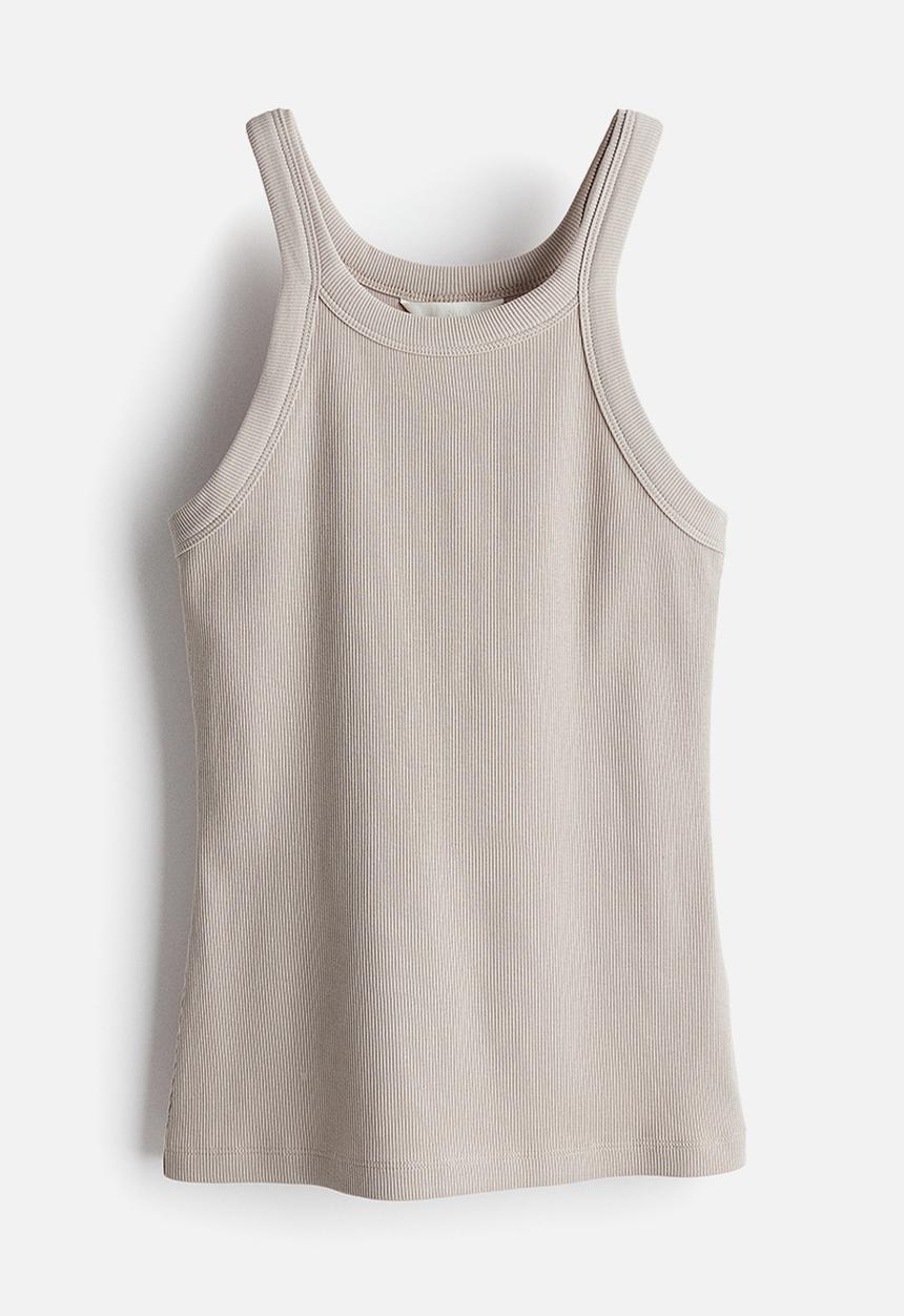 H&M - Ribbed vest top - light beige