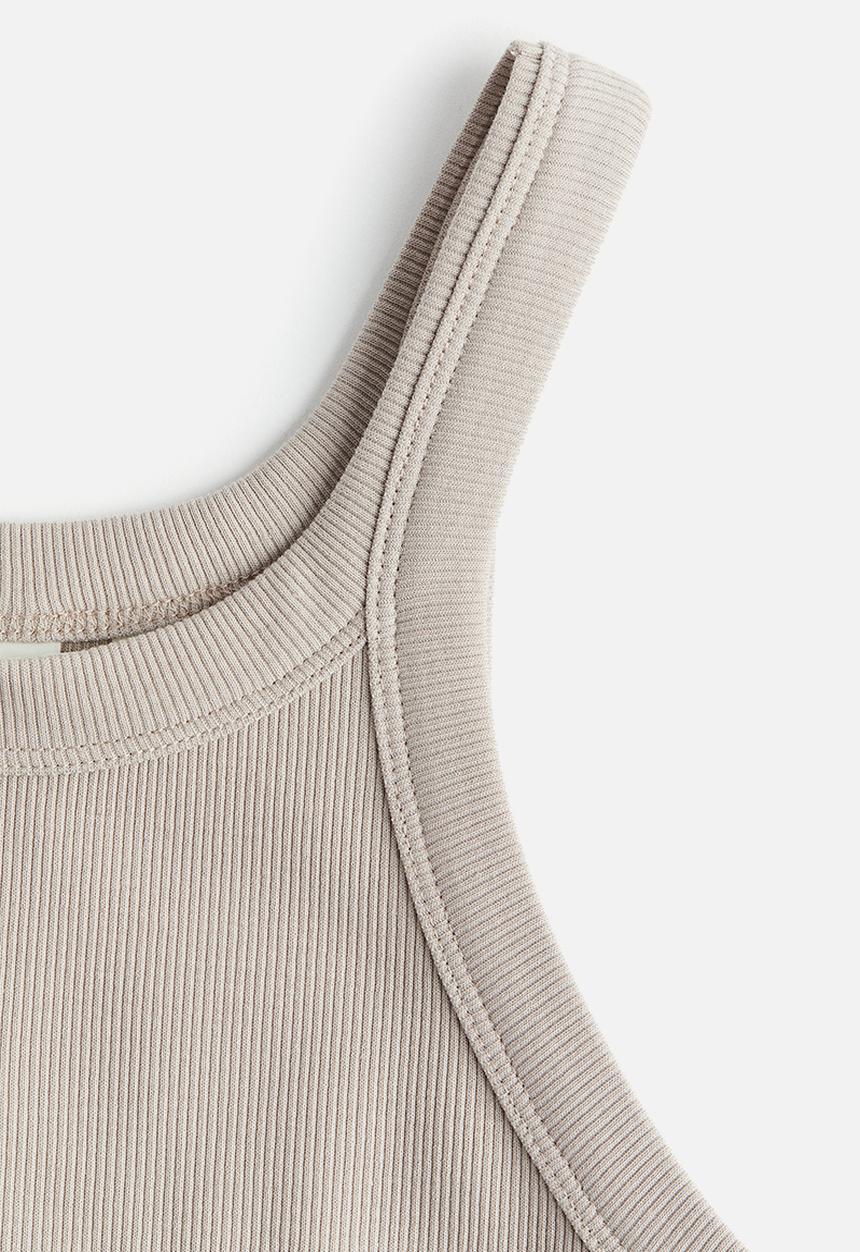 H&M - Ribbed vest top - light beige