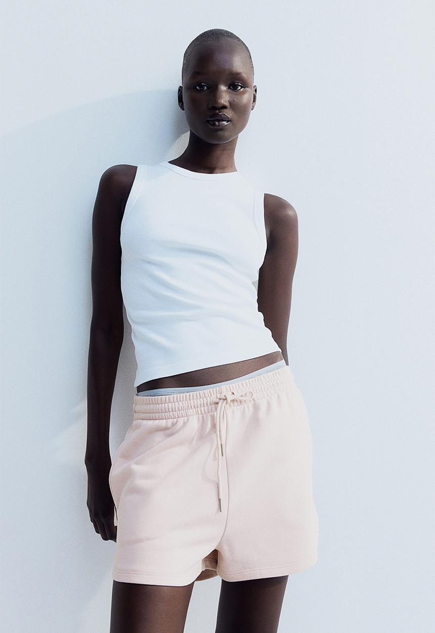 H&M - Sweatshirt shorts - powder pink