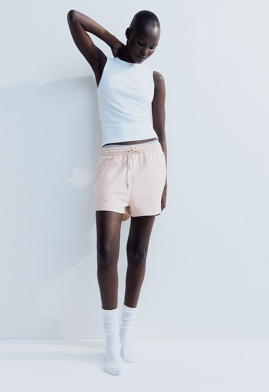 H&M - Sweatshirt shorts - powder pink