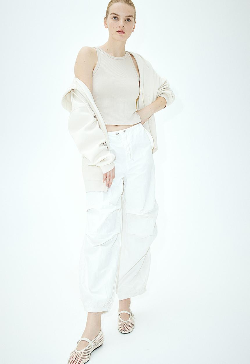 H&M - Ribbed vest top - light beige