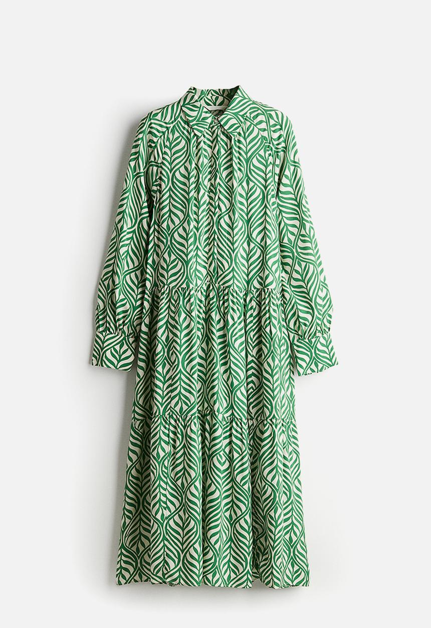 H&M - Viscose shirt dress - green,multi