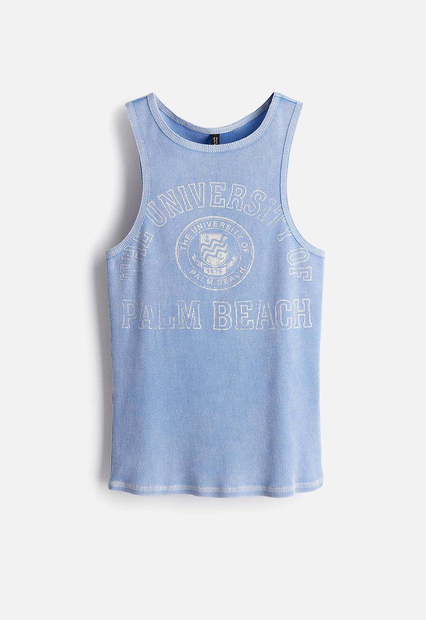 H&M - Ribbed vest top - blue university