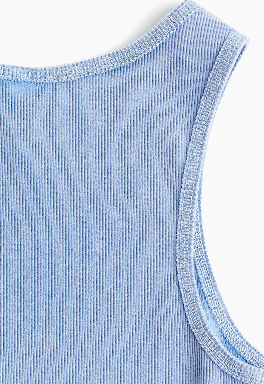 H&M - Ribbed vest top - blue university