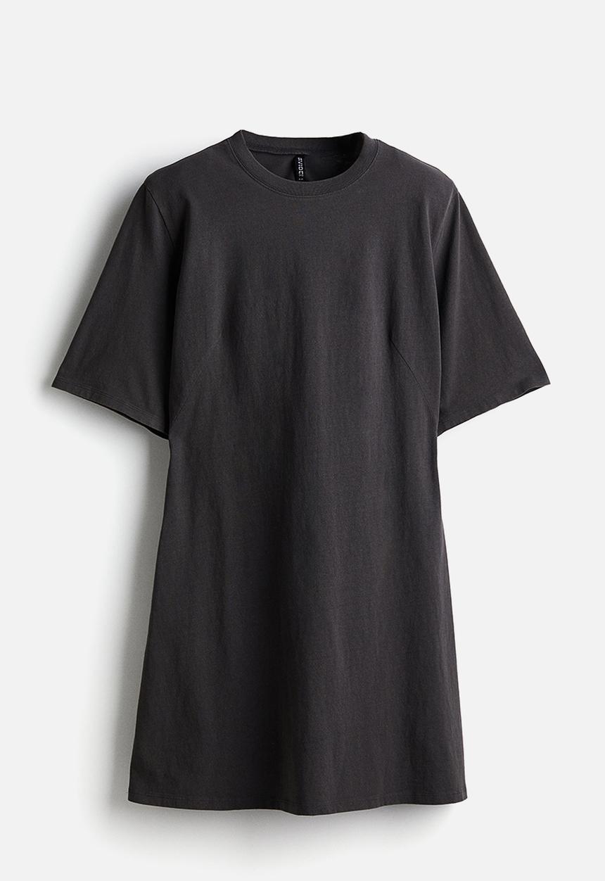 H&M - Shoulder-pad T-shirt dress - dark grey