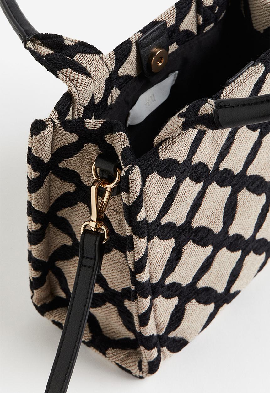 H&M - Mini crossbody bag - beige & black patterned