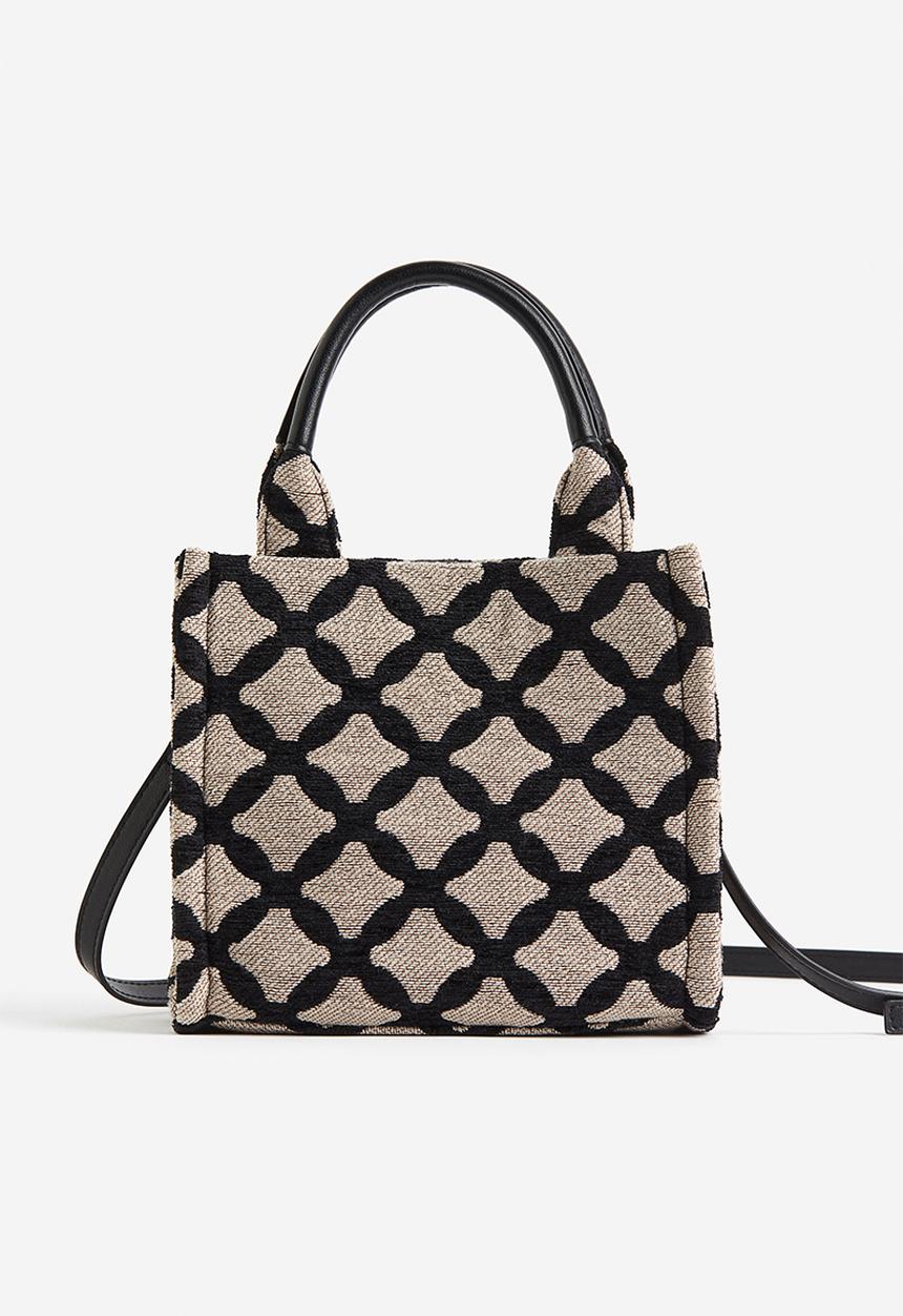 H&M - Mini crossbody bag - beige & black patterned