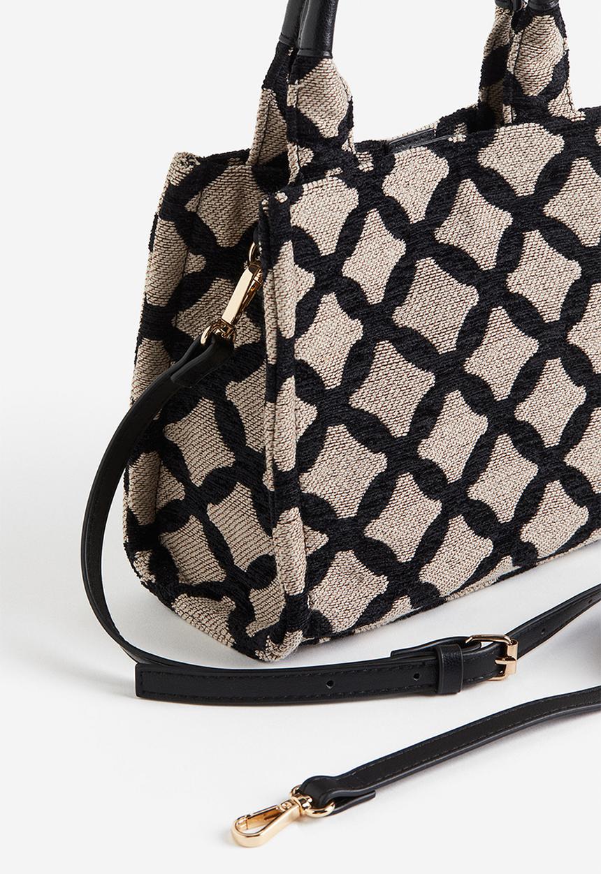 H&M - Mini crossbody bag - beige & black patterned