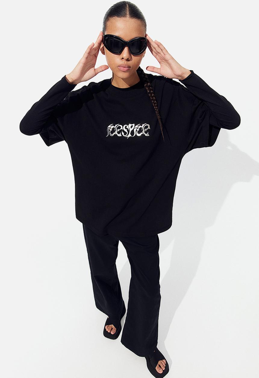 H&M - Oversized printed T-shirt - black ice spice