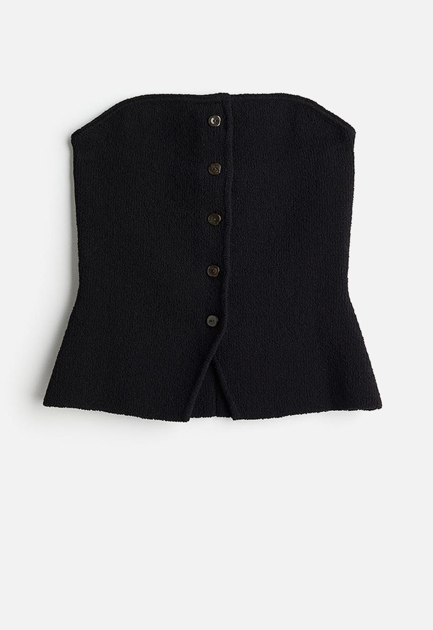 H&M - Knitted tube top - black