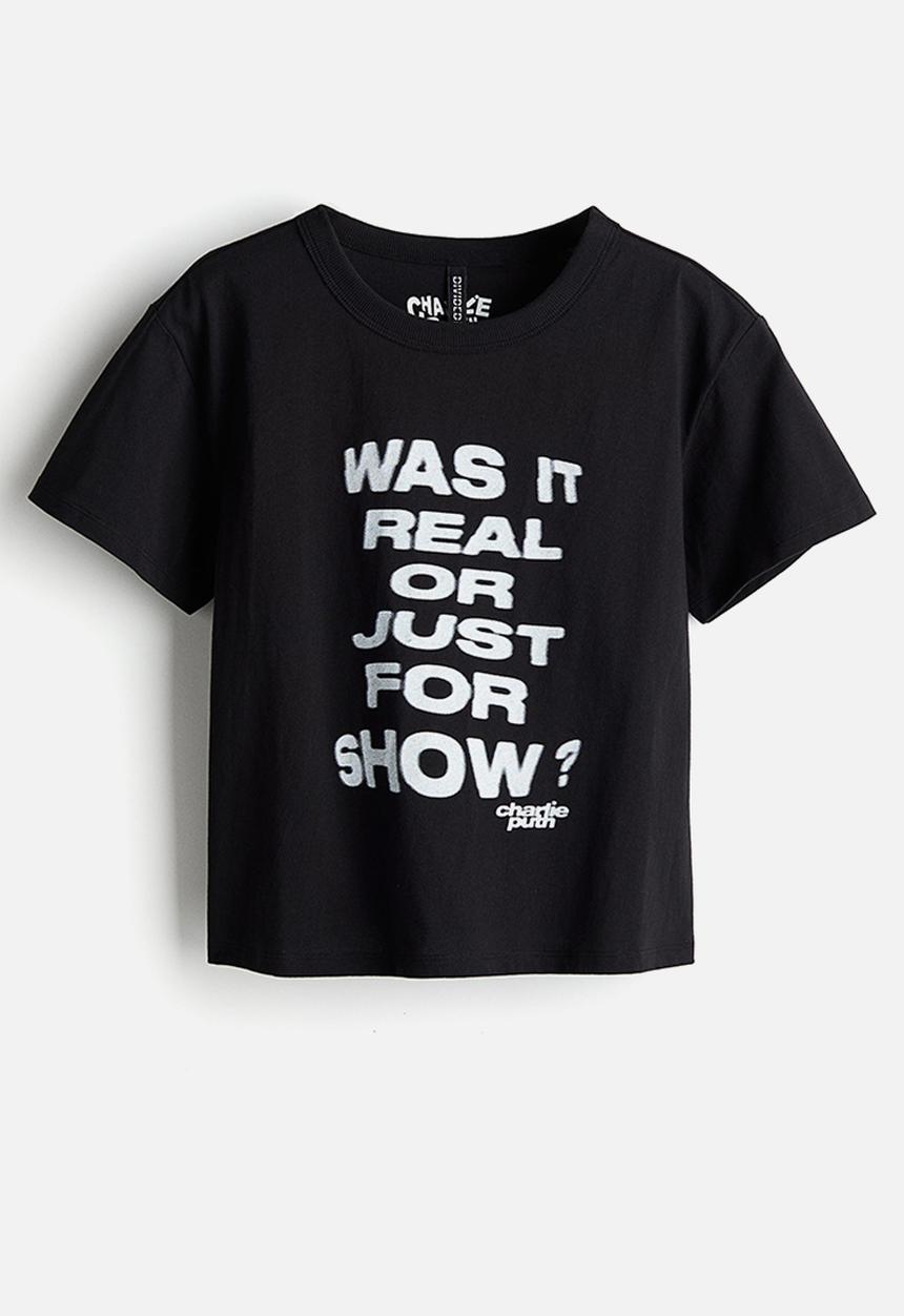 H&M - Printed T-shirt - black