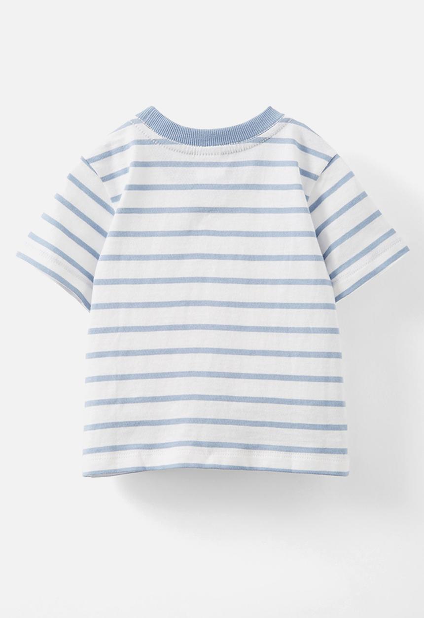 Cotton On - Jamie short sleeve tee - dusty blue/vanilla riley stripe