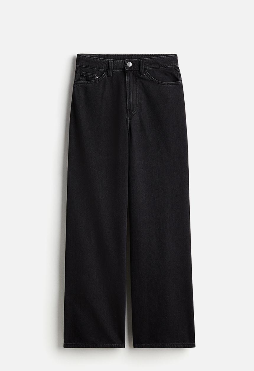 H&M - Wide ultra high jeans - black