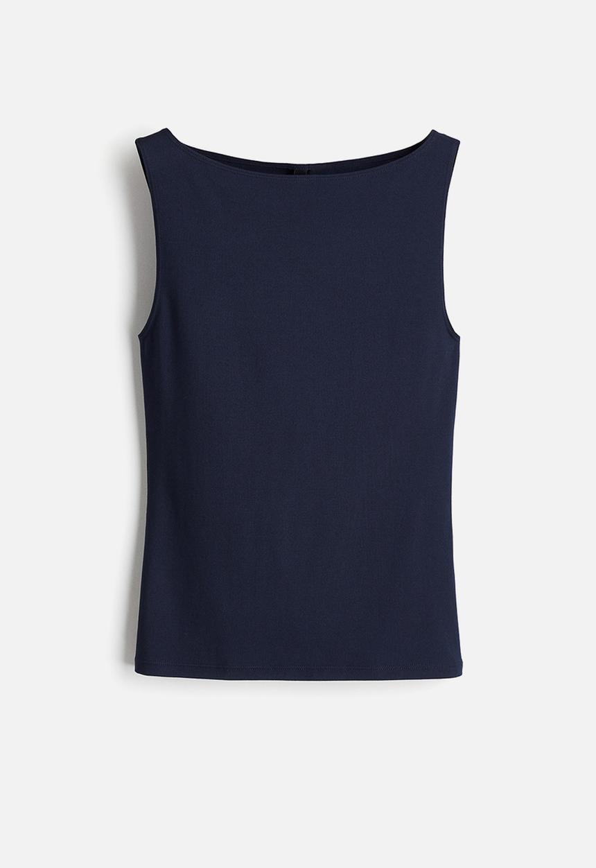H&M - Boat-neck vest top - dark blue