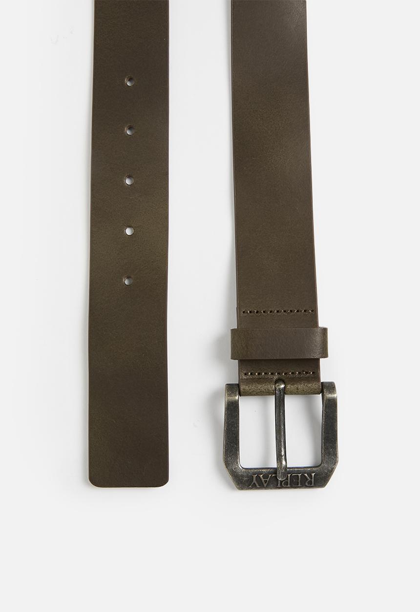 Replay - Replay leather belt - dark wood brown