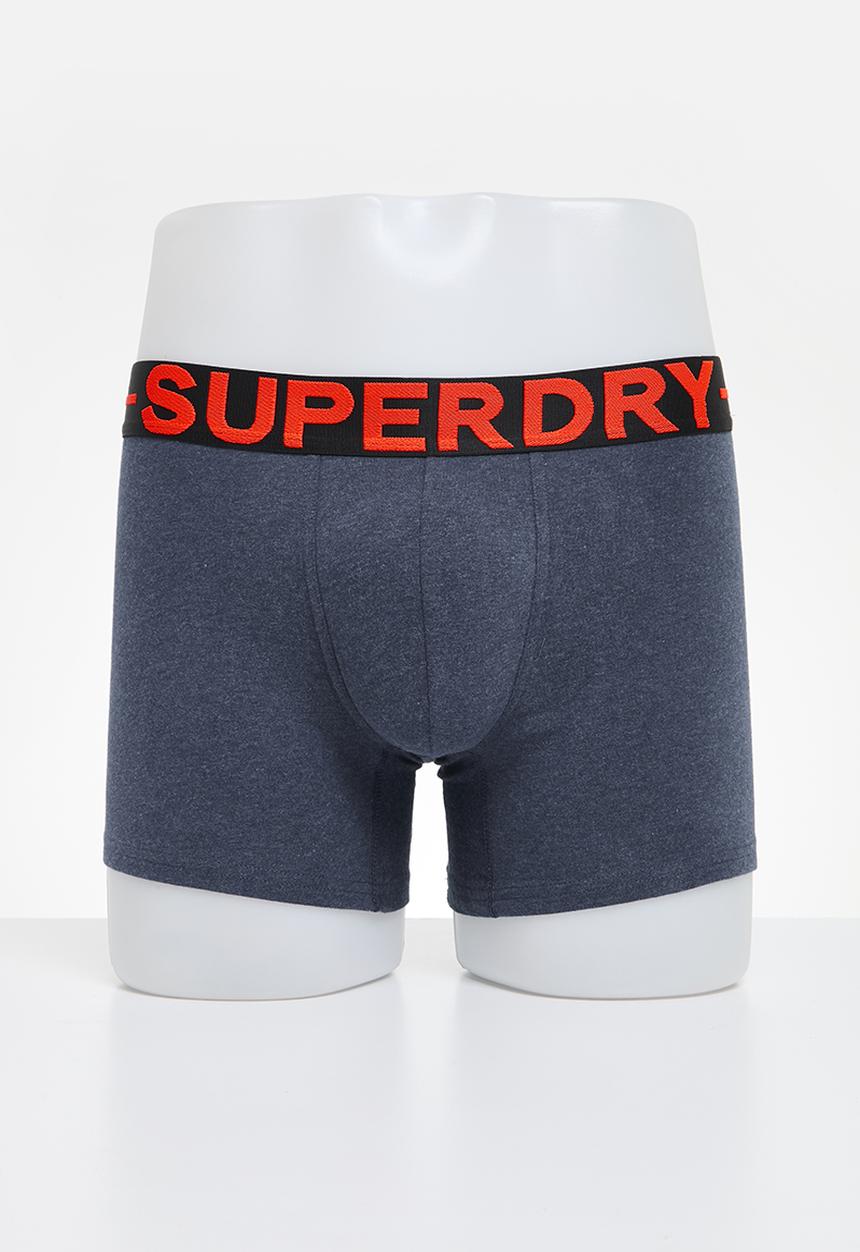 Superdry. - Boxer Double Pack - Dark Indigo Blue Marl
