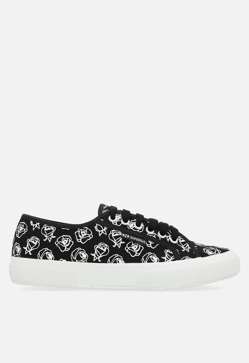 SUPERGA - 2750 Rose Print -  A6U Black White Rose