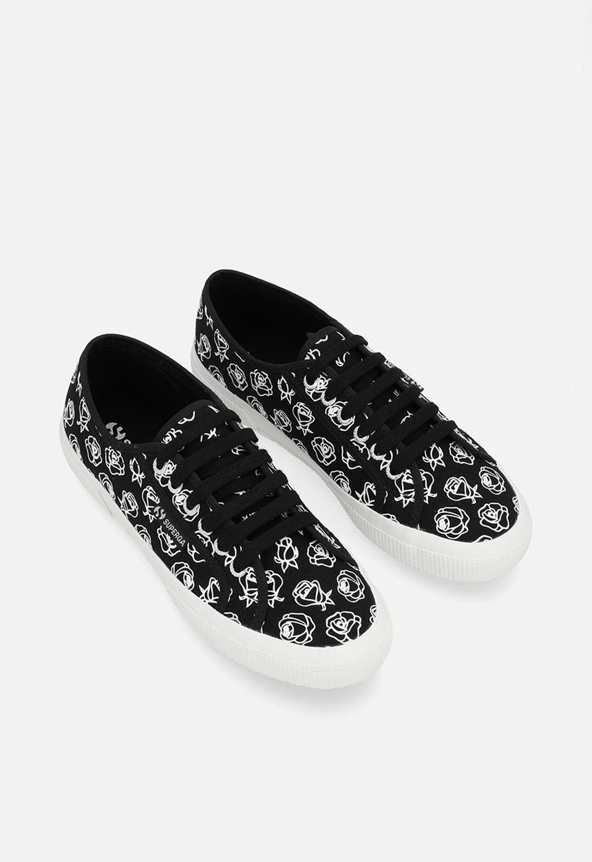 SUPERGA - 2750 Rose Print -  A6U Black White Rose