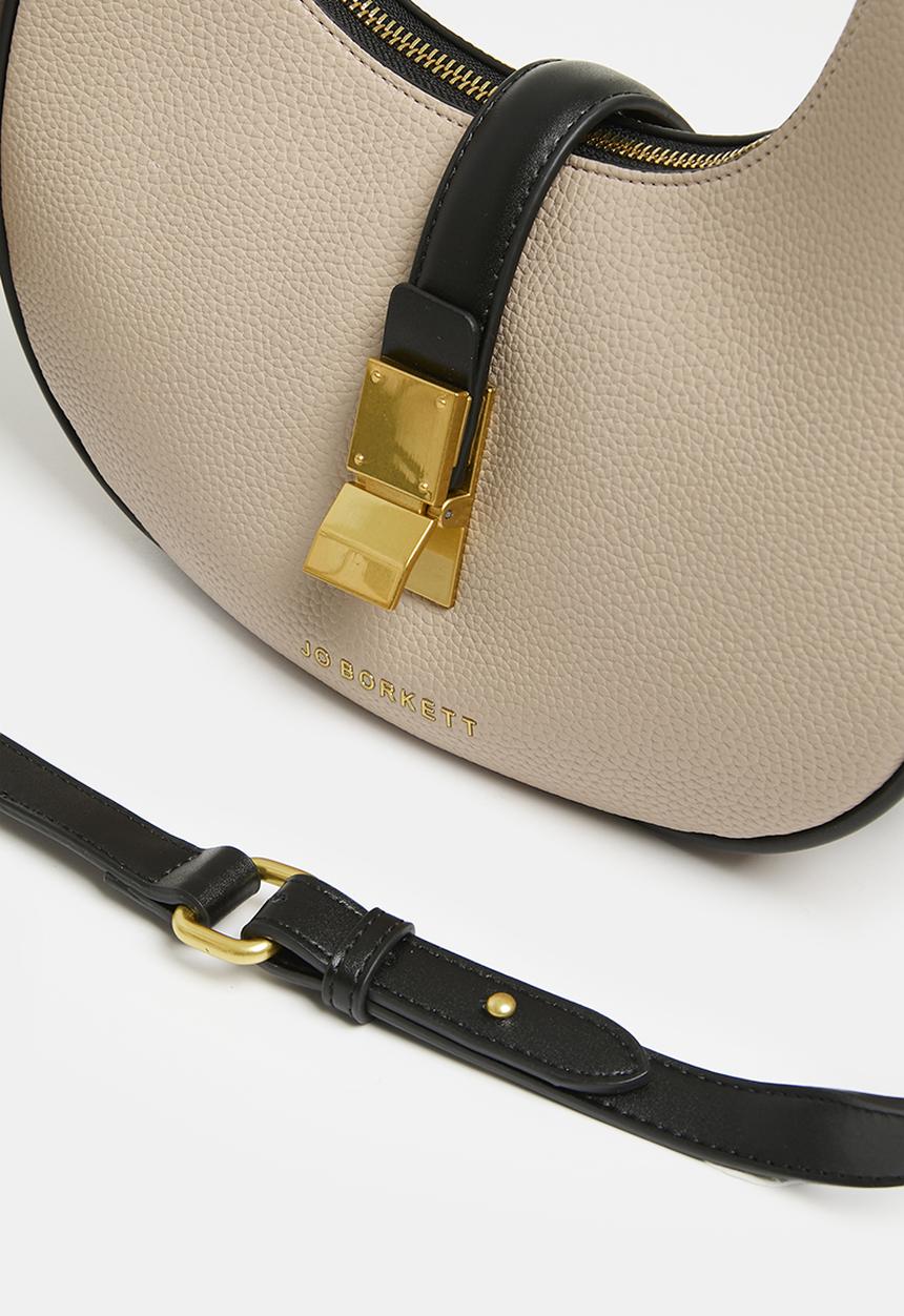 Jo Borkett - Monogram shoulder bag - black & neutral