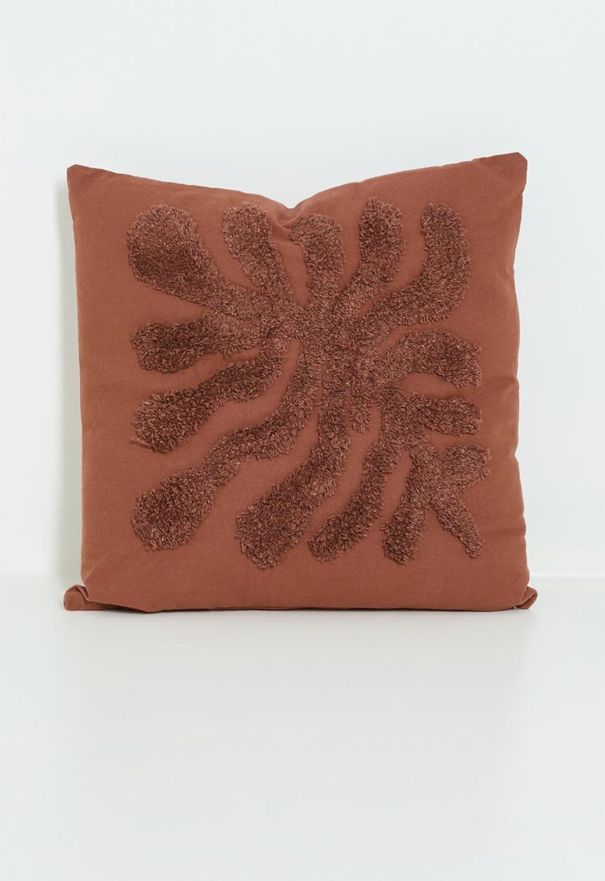 H&S - Flora tufted cushion - Teracotta