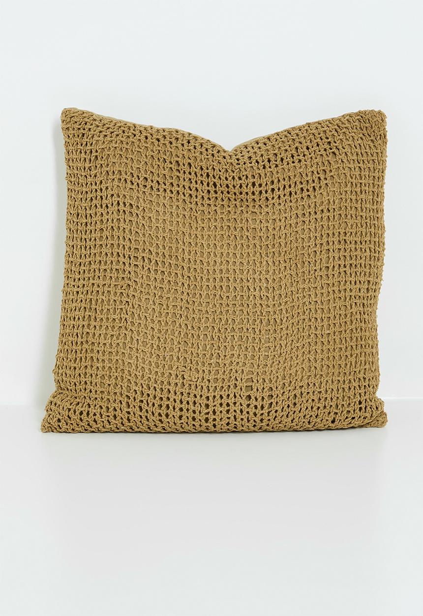 H&S - Cotton knitted cushions with inner - Tan