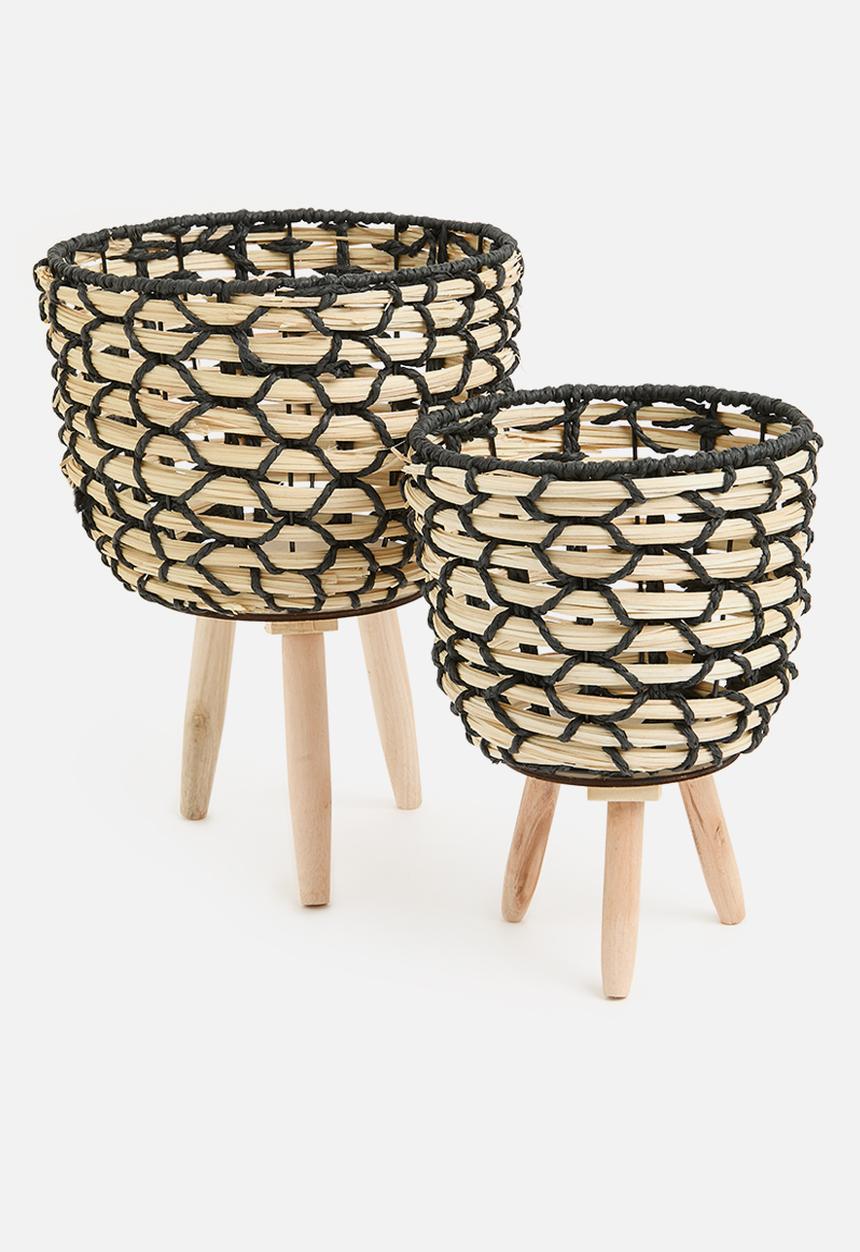 H&S - Ibiza flower pot set of 2 - Natural