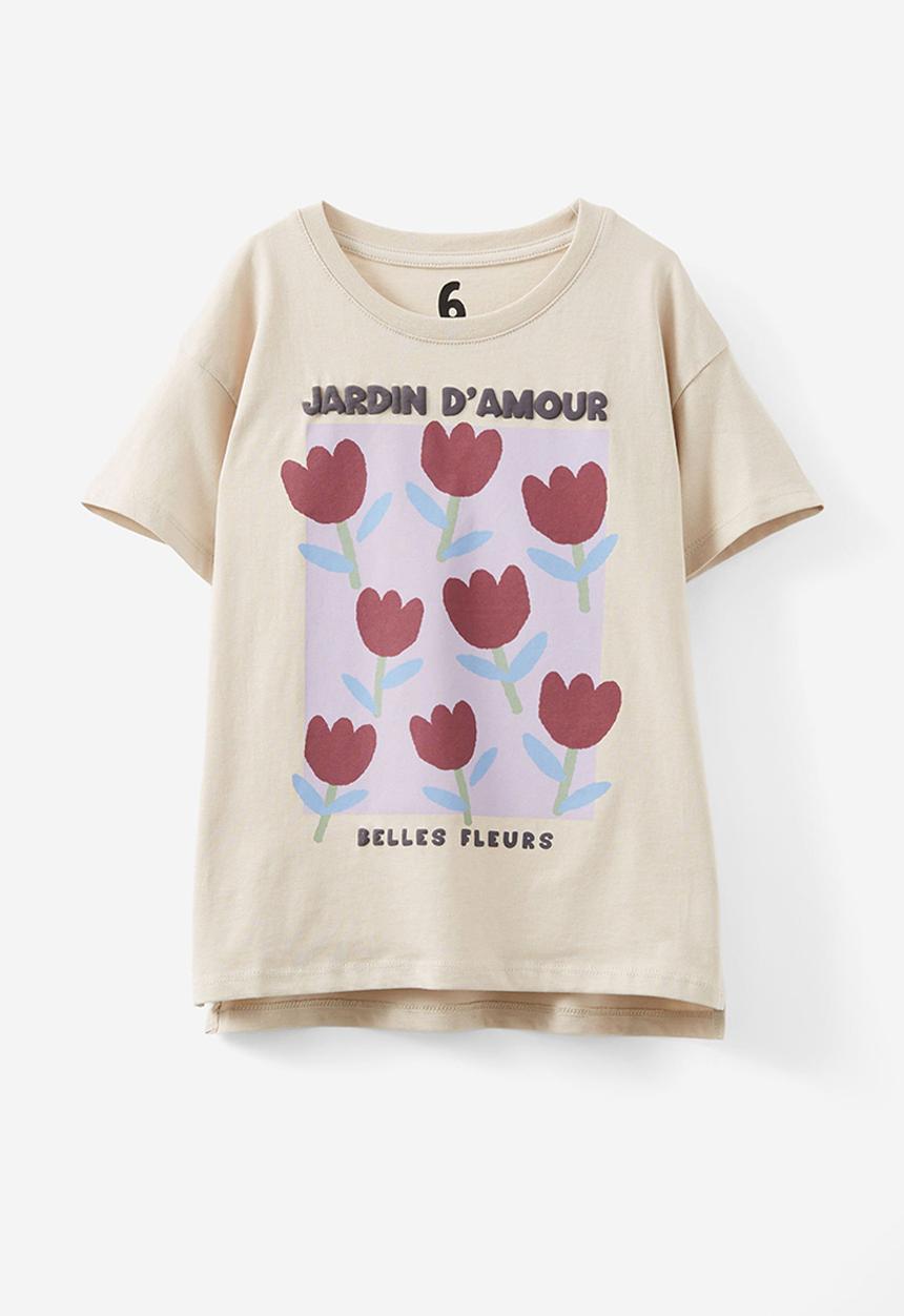 Cotton On - Poppy short sleeve print tee - rainy day/jardin tulip