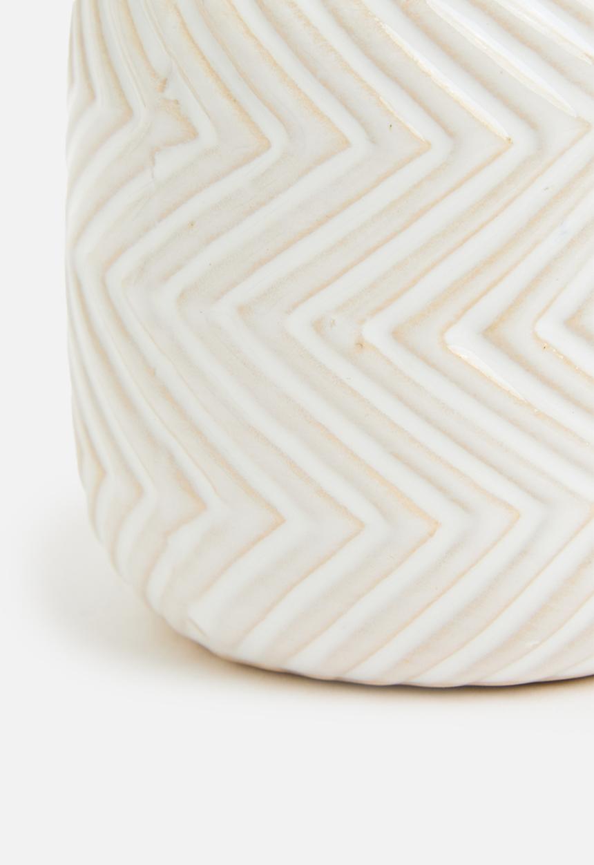H&S - Textured bud vase set of 3 - creme