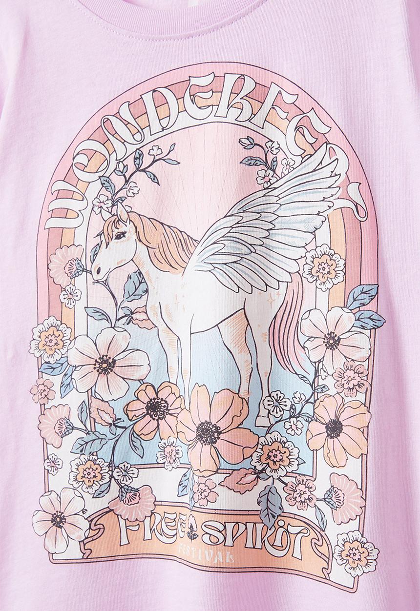 Cotton On - Poppy short sleeve print tee - pale violet/free spirit