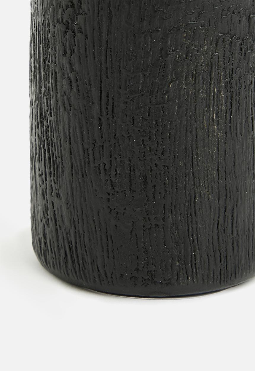 H&S - Wooden Vase Black Set of 2